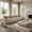 Cream, variant on Homy Casa Sectional Sofa, 167.6" Oversized 5 Seat Corduroy Couch for Living Room, Green