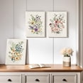 thumbnail image 6 of Vintage Floral Wall Art Botanical Flowers Prints Aesthetic Canvas Pictures Shabby Chic Artwork Beige Painting for Bedroom Bathroom Dining Room Decor Ready to Hang Small 12x16in, 3 Pieces, 6 of 6