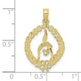 thumbnail image 2 of Diamond2Deal 10k Yellow Gold Solid Polished Framed Gymnast Pendant for Women (L- 1.03 inch, W-0.63 inch), 2 of 5