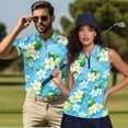 thumbnail image 2 of Aplkyhs Tropical Lemon Flower Matching Couple Sport Shirts Quarter Zip Matching Golf Shirts for Couple Lightweight Mens Hawaiian Shirt Moisture Wicking Suitable for Outdoor Sports, 2 of 6
