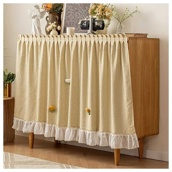 Blackout Curtains Short Curtain Panel Curtains Closet Curtains With Lace Self-adhesive Easy To Clean, For Shelves, Wall Panels, Small Windows Living Room