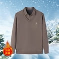 thumbnail image 4 of KyCheLot Mens Warm Work Shirt Fleece Lined Lapel Collar Solid Color Winter Long Sleeve Golf Shirts, 4 of 4