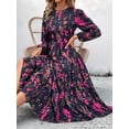 thumbnail image 5 of Jaimenalin Women'S Long Sleeve Maxi Dress Chiffon Guest Dresses Floral Dress Black XL, 5 of 8