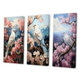 thumbnail image 3 of Designart "Pink Dove Winged euphony Pastoral II" Animals Wall Art Set Of 3 - Pink Dove Gallery Wall Set For Home Decor, 3 of 7