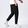 thumbnail image 6 of Hauaitttt Mens Guard Pants Loose Ice Silk Solid Sports Leggings Flat Front Pants Mens Big and Tall Little Fuzzy Mens Scrub Pants with Pockets Trousers Men 10 M Loose Pants with 6 Men Men's Open Leg, 6 of 9