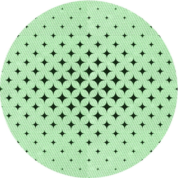 Ahgly Company Indoor Round Patterned Mint Green Area Rugs, 3' Round
