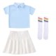 thumbnail image 4 of Odeerbi Niñas 3 Piezas Preppy Vestido Tenis Camisa de Golf y Falda Plisada Con Set de Uniforme de La Escuela de Las Medias, 4 of 9