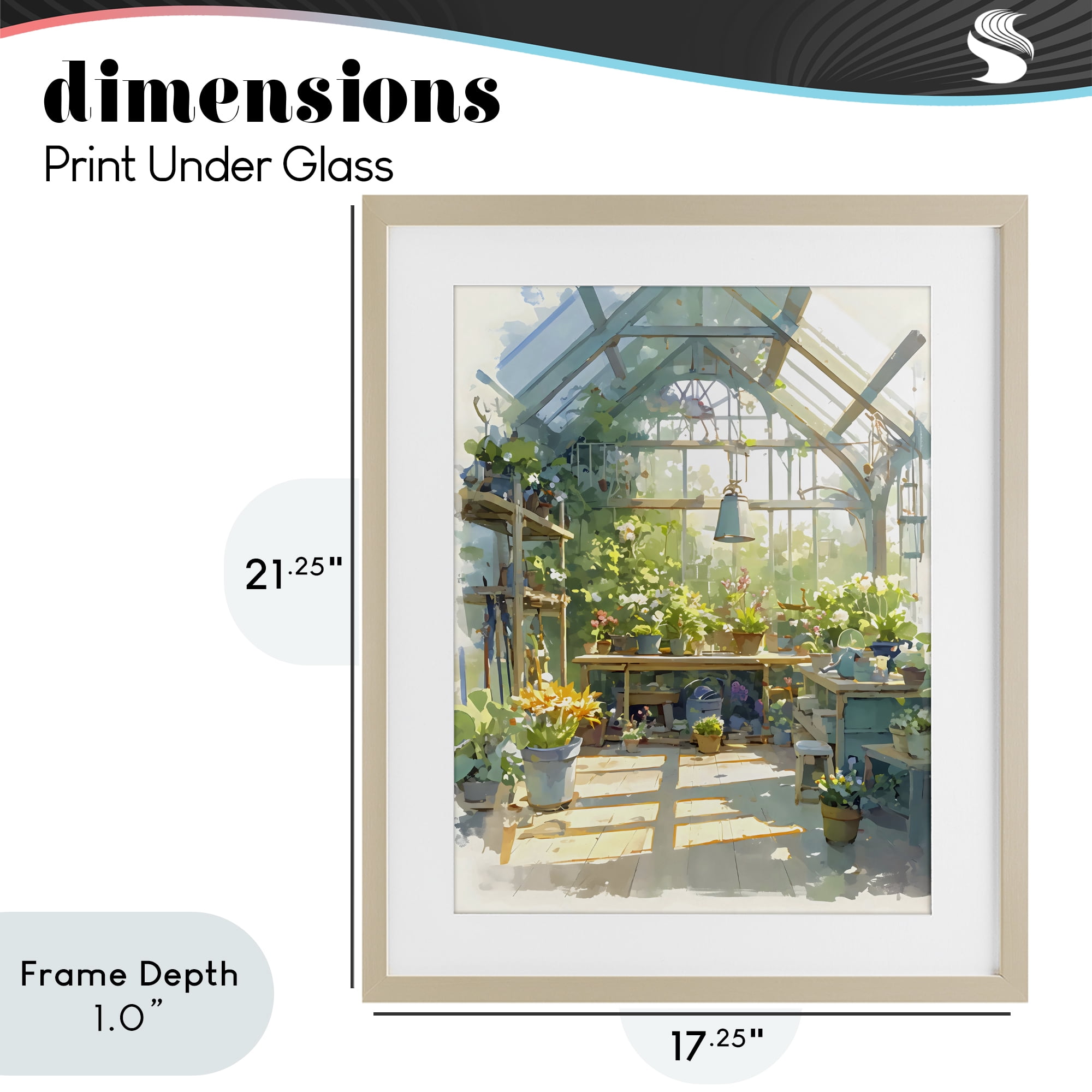 Stupell Industries Sunlit Greenhouse Plant Sanctuary Birch Framed Print Under Glass, design by Creative Studio
