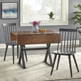 thumbnail image 4 of TMS Rustic Extendable Rectangular Dining Table, Walnut and Black Finish, 4 of 5