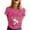Hot Pink, variant on Short Sleeve Shirts for Women Graphic Print Y2K Summer Top 2026 Basic Casual Tees Trending