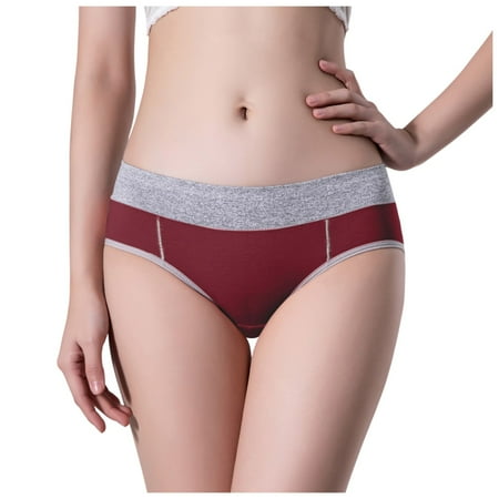 Riforla Underwear for Women Women High Waist Cotton Knickers Ladies Panties Full Coverage Briefs Underpants Plus Size Multicolor Womens Panties Brick Red XL