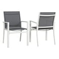 thumbnail image 2 of Walsunny Patio Dining Chairs Set of 2,Outdoor Bistro Chair with Arms,All-Weather Metal Textile Fabric Chairs Grey, 2 of 7