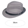 thumbnail image 5 of Mightlink Men Fedora Wide Brim Mesh Spring Summer Pure Color Low-profile Sunshade Hat for Outdoor, 5 of 7