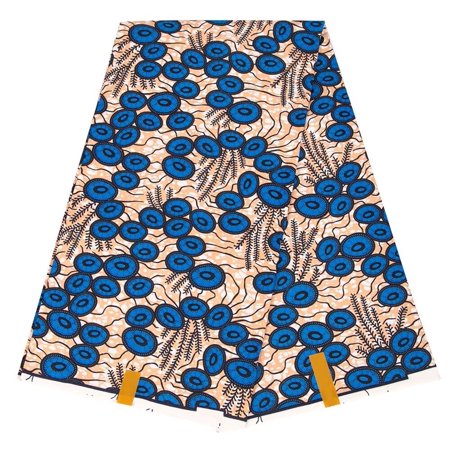 VeritableWax 1.14m Wide 100% Polyester Ankara African Wax Prints Fabric, 6 Yards Continuous Length, Color 9