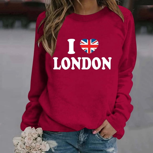 TINZ Chandail en Molleton de Sport Décontracté à Manches Longues et Col Rond pour Femmes, Style Britannique à la Mode, Imprimé de Lettres (2) Veste Ajustée avec Capuche, Manteau à Fermeture Éclair pour Femmes, Chandail à Capuchon à Fermeture Éclair pour Femmes