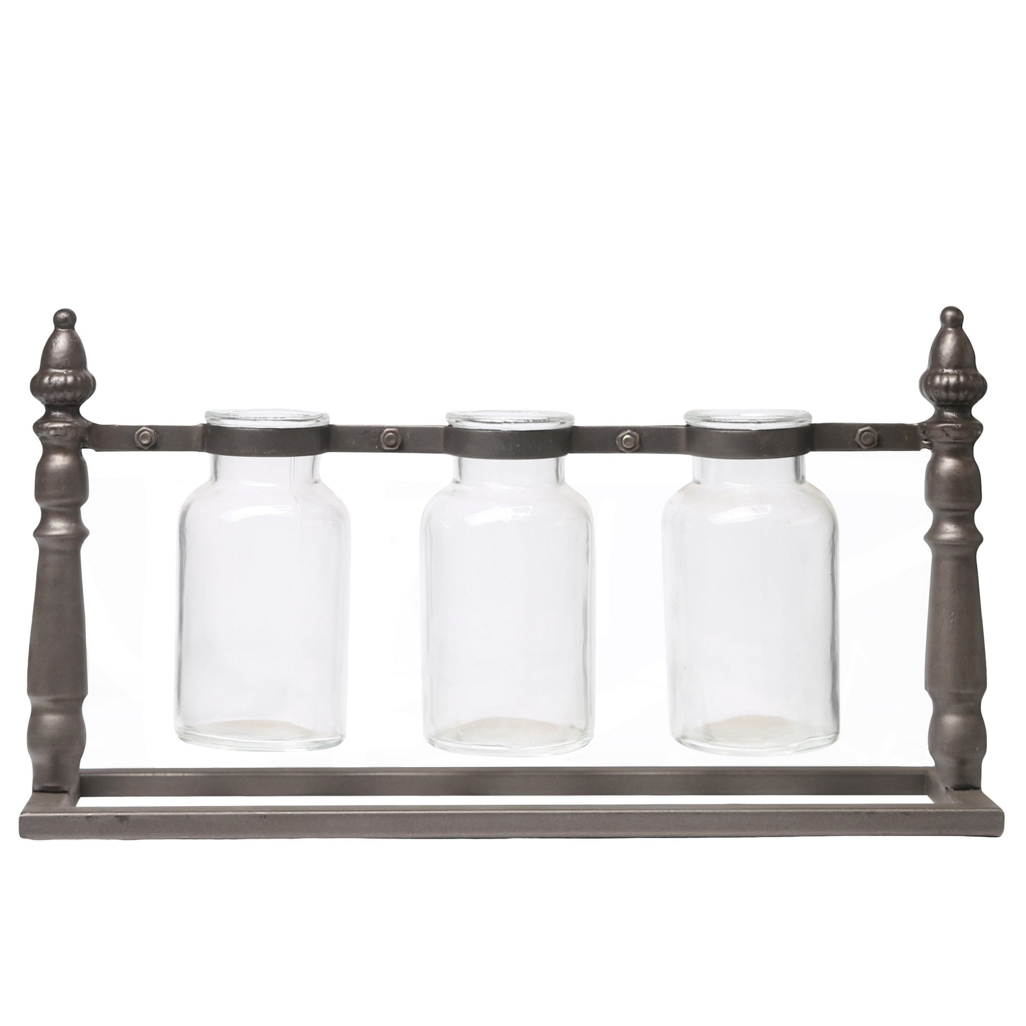 Set of 2 Hanging Crystal Stem Vase/Candle Holders 