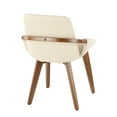 thumbnail image 3 of Cosmo Mid-Century Chair in Walnut and Cream Faux Leather by LumiSource, 3 of 8
