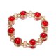 thumbnail image 1 of Xiao Hua Pulseras de mujer de acero inoxidable con cristales degradados y esmaltado de colores - Rojo, 1 of 4