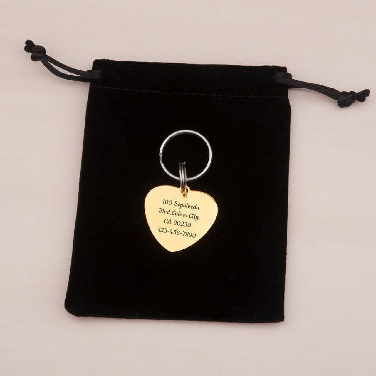 Anavia Stainless Steel Double Sided Heart Name and State Icon Engraved Dog & Cat ID Tag, Multi-color, L