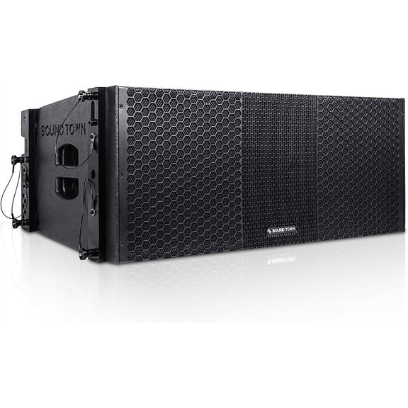 Sound Town ZETHUS Series Dual 10" Powered Line Array Loudspeaker with Onboard DSP, Black (ZETHUS-210BPW)