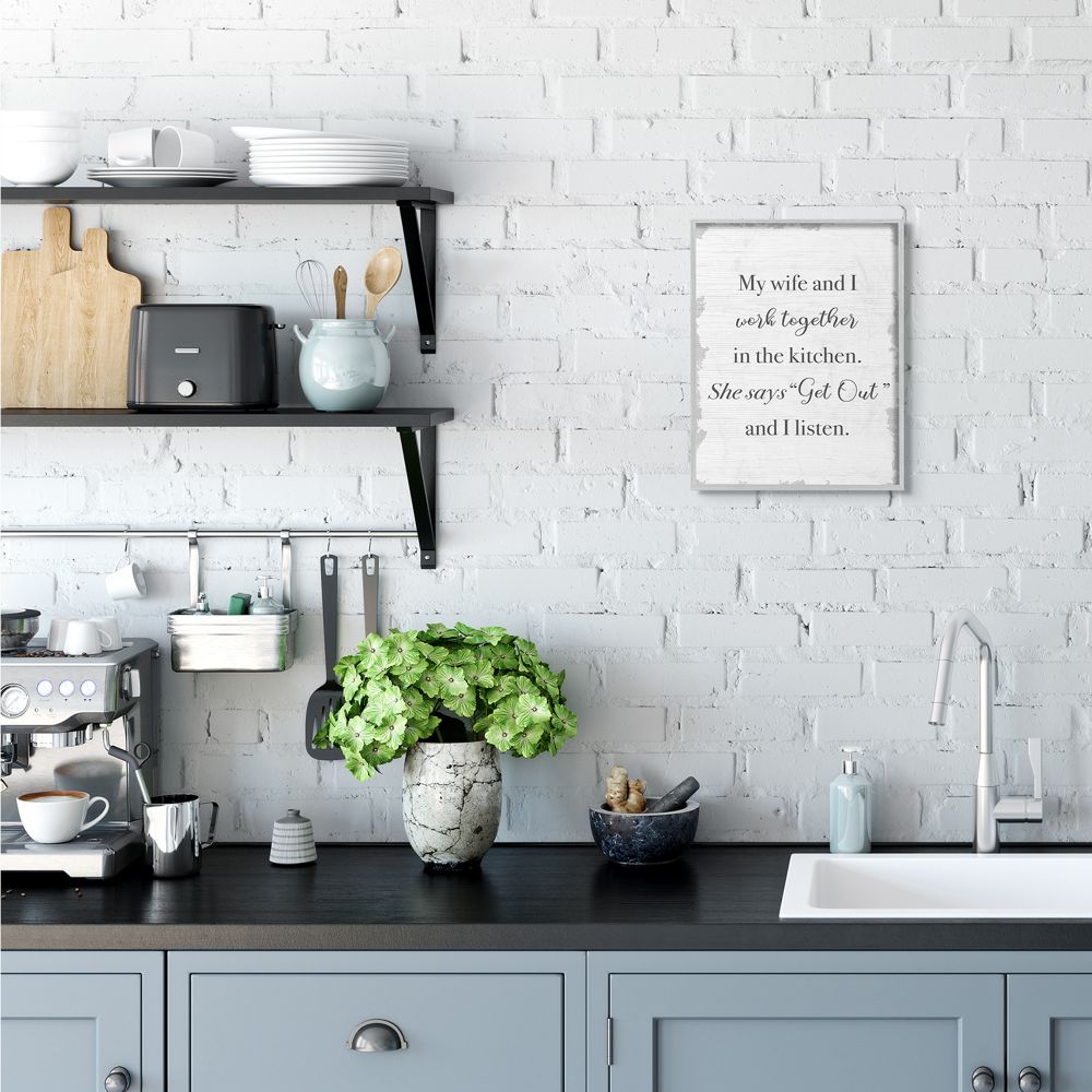 Stupell Industries We Work Together In the Kitchen Funny Couple Phrase Designed by Daphne Polselli