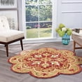 thumbnail image 2 of 4â€™ Round Rustic Red Scalloped Edge Area Rug, 2 of 7