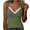 thumbnail image 5 of MYAOYINo Boundaries Women's Built-In Bra Tank Top V-Neck Lace Top, 5 of 7