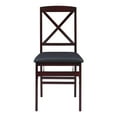 thumbnail image 4 of Bowery Hill 19" Transitional Wood X Back Dining Chair in Merlot (Set of 2), 4 of 19