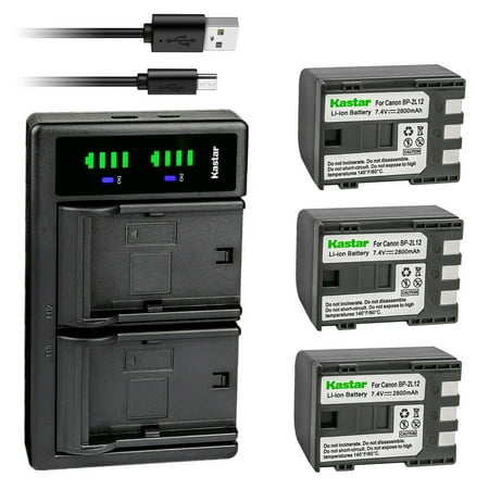 Kastar 3x Battery and LTD2 USB Charger Compatible with Canon NB-2L NB-2LH NB-2L5 NB-2L12 NB-2L13 NB-2L14 NB-2L18 NB-2L24 BP-2L5 BP-2L12 BP-2L13 BP-2L14 BP-2L18 BP-2L24 Battery CB-2LW CB-2LWE Charger