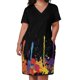 thumbnail image 2 of Vestido multicolor largo y loco para mujer, traje con bolsillos colgantes y horizontales, estilo coreano., 2 of 6