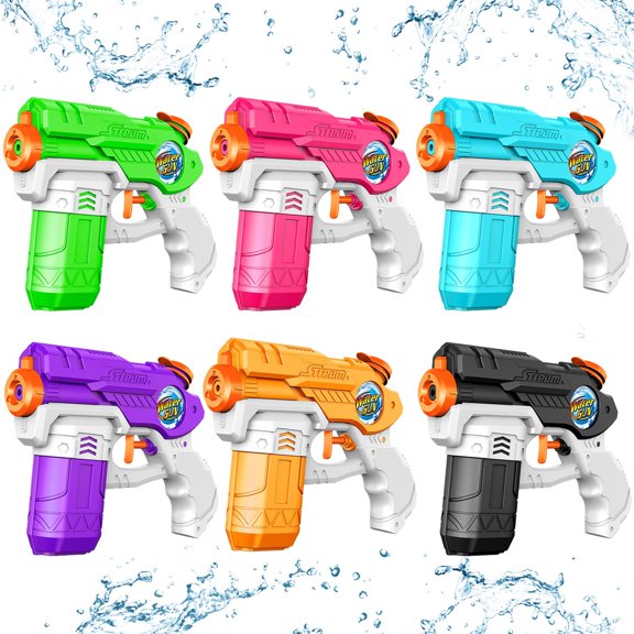 Water Guns LEKIMOS Squirt Soaker Blaster para niños, paquete de 6 unidades, 220 ml