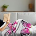 thumbnail image 3 of Watercolor Soft Flannel Fleece Throw Blanket, Butterflies Spring Season Nature Wildlife Insects Vintage, Cozy Plush for Indoor and Outdoor Use, 50" x 70", Pink Baby Blue and Black, by Ambesonne, 3 of 5