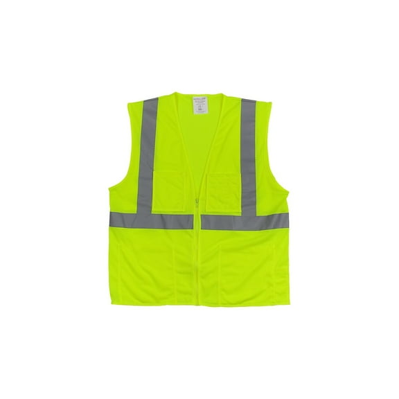 PIP Four Pocket Zipper Safety Vest Mesh 3X-Large Lime Yellow 302MVGZ4PLY3X