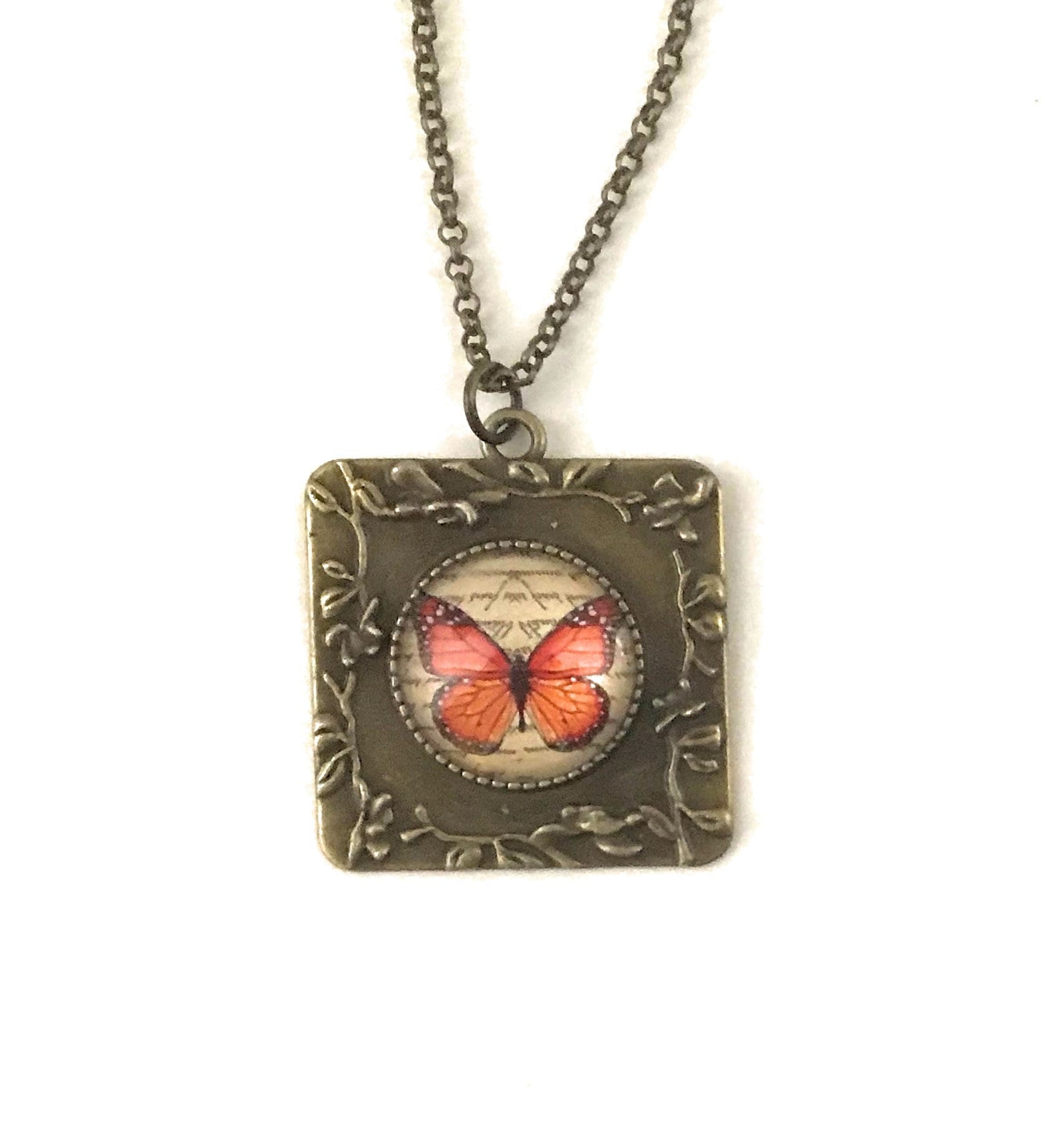 Monarch Butterfly Necklace, Monarch Pendant, Gift for Women, Unique Necklace, Under 25 Dollars