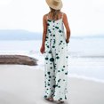 thumbnail image 2 of Polka Dot Pattern Bib Pants for Women Loose Fit Wide Leg Rompers with Pockets Flowy Summer Beach Jumpsuit for Resort, 2 of 5