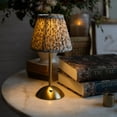 thumbnail image 4 of Sterling & Noble Home Brown Floral Rechargeable Table Lamp 11.89in, Cordless Dimmable LED Touch Lamp with Pleated Shade, 4 of 6