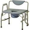 NOVA Medical 500 lb. Weight Capacity Heavy Duty Bedside Commode Chair with Drop-Arm for Easy Transfer, Extra Wide Seat & Bariatric Commode Chair, Grey