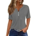 thumbnail image 2 of BILIKEYU Women's Casual Short Sleeve Blouse, Short Sleeve Shirts For Women, Womens Short Sleeve Tops, Button Up Shirt Women, 2 of 5