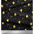 thumbnail image 2 of Soimoi Black Rayon Fabric Boxes & Coffee Cups Print Fabric by Yard 42 Inch Wide, 2 of 3