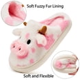 thumbnail image 2 of Ecetana Fuzzy Slippers for Women Cute Cow House Slippers Non-Slip Home Shoes with Memory Foam, 2 of 6