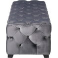 thumbnail image 3 of Newest 50.75" Gray Velvet Storage Ottoman - Modern Glam Design with Diamond Tufting for Living Room & Entryway, 3 of 6