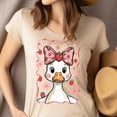 thumbnail image 4 of Strawberry Duck Shirt for Women and Kids, Cute Bow and Blush Face Graphic Tee, Navy, Size 3XL, 4 of 6