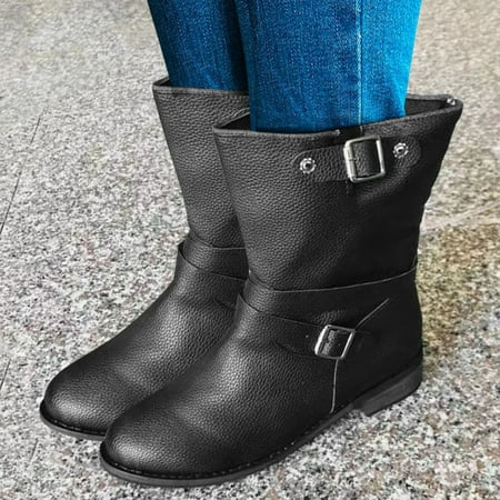 

Womens Boots Retro Fashion Short Shoes Breathable Boots Zipper Heels Women s High Women s Boots Black 7.5 Boots for Women