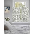thumbnail image 4 of Kitchen Curtains 54 Inches length, Sage Green Flower Window Treatment Curtain Drapes, Vintage Farmhouse Boho Leaf Spring Decorative Window Curtains for Bedroom Cafe, 52"x54", 2 Panels, 4 of 7