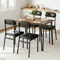 thumbnail image 1 of Dining Table Set for 4, Kitchen Table and Chairs for 4 with Upholstered Chairs, 5 Piece Dining Table Set - Solid Metal Frame & MDF Table Board, Breakfast Nook Table Set for Kitchen Dining Room, 1 of 9
