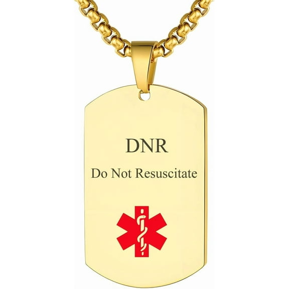 Medical Pro Alert Pendant Necklace Custom Engraved Name ID Tag High-Grade Stainless Steel Necklace Emergency Med Alert Necklace for Men Women Medical Alert Jewelry,60CM/23.6" Chain[l845]