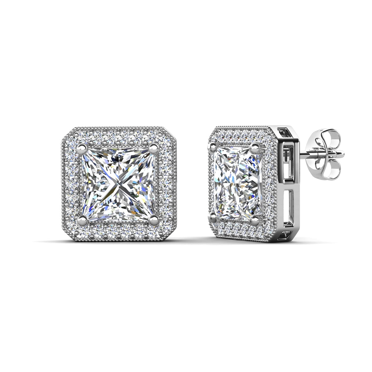 Cate & Chloe Norah 18k White Gold Plated Silver Jewelry Set with Simulated Diamonds Gift for Women