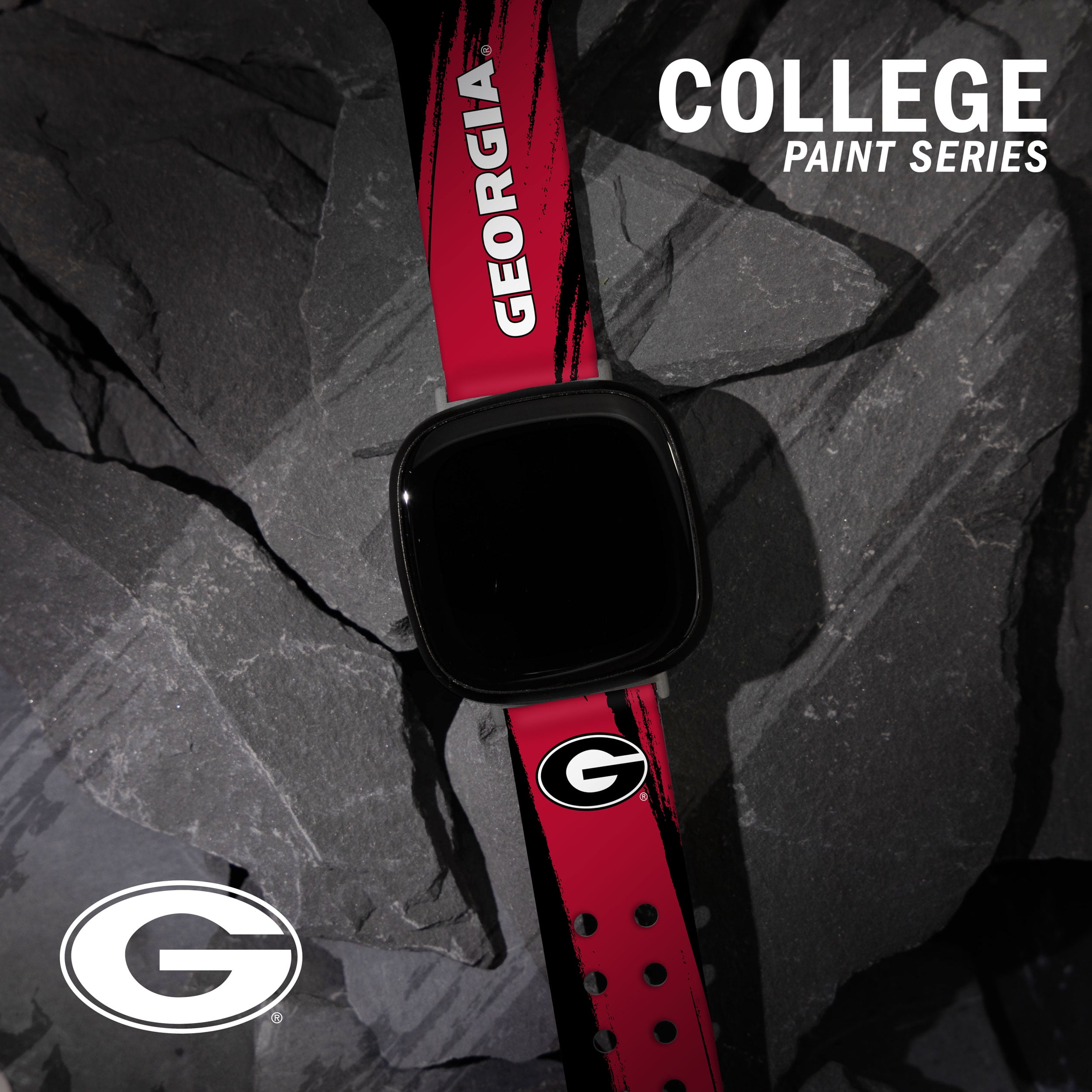 Georgia HD Paint Stripe Unisex Watch Band for FitBit Versa 3 & Sense (Long)