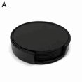 thumbnail image 1 of Ensemble de 6 Pcs Dessous de Verre Ronds en Cuir PU pour Boisson et Café Napperons Tapis Napperon de Table, 1 of 9