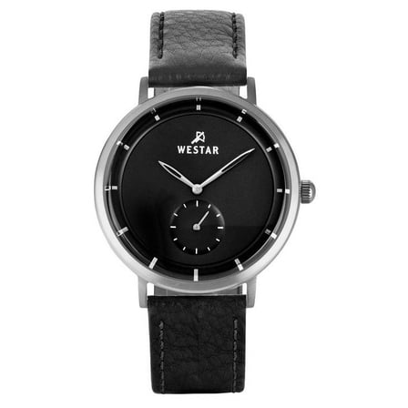 Westar Profile Leather Strap Black Dial Quartz 50246STN103 Men's Watch